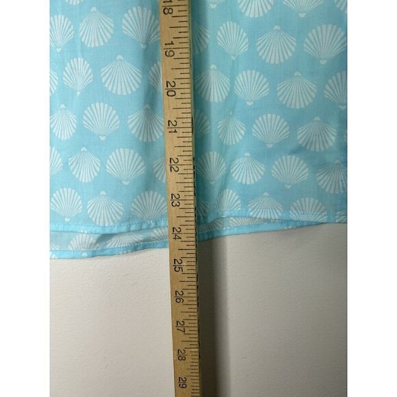 Talbots Cotton Blouse Blue White Scallop Sleeveless Tank Round Neck Size Small - Picture 5 of 8